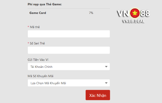 Cách để dùng thẻ game nạp tiền VN88